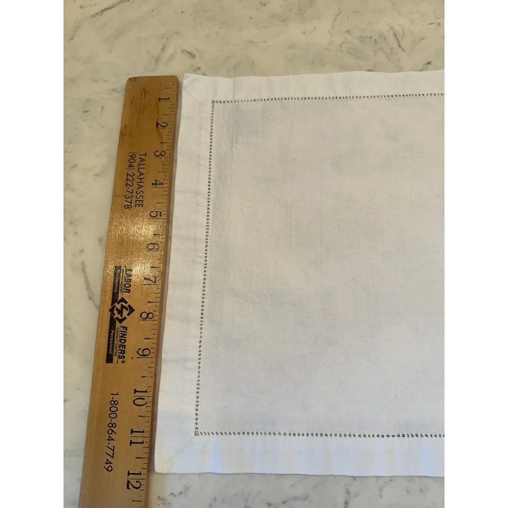 Williams Sonoma Nautical Hemstitch Cotton Napkins Cocktail Bar Set of 2, READ